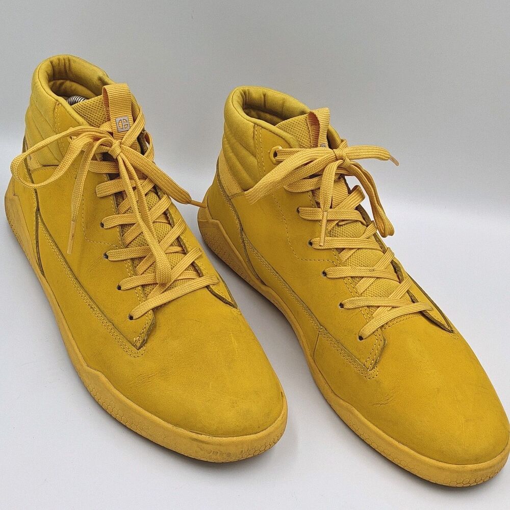 Caterpillar CAT Leather Code Hex Hi Mens Sz 8.5 - Yellow P724085 Mid-Top Sneaker